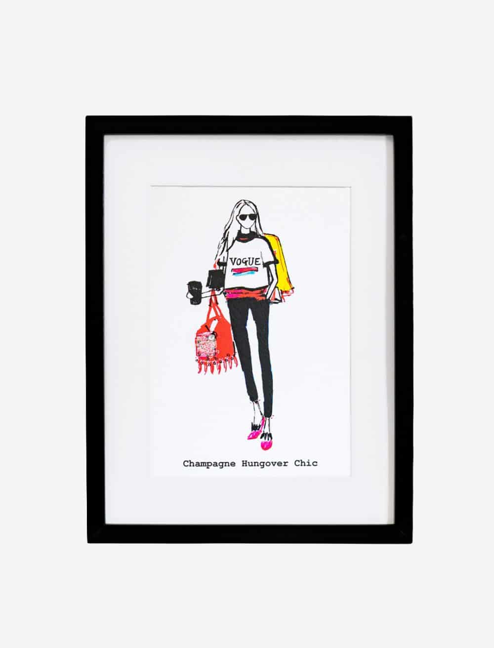 Champagne Hangover Framed A4 Print Eco Friendly Products