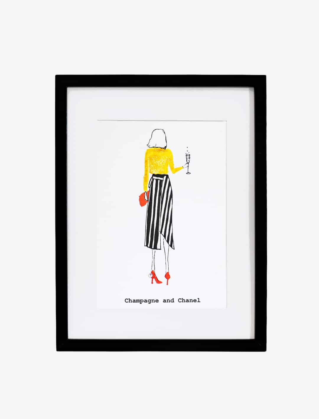Champagne And Chanel Framed A4 Print - Always Forever Green