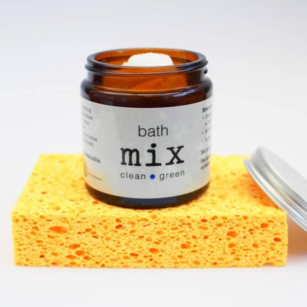 open jar of Bath Mix cleaning paste