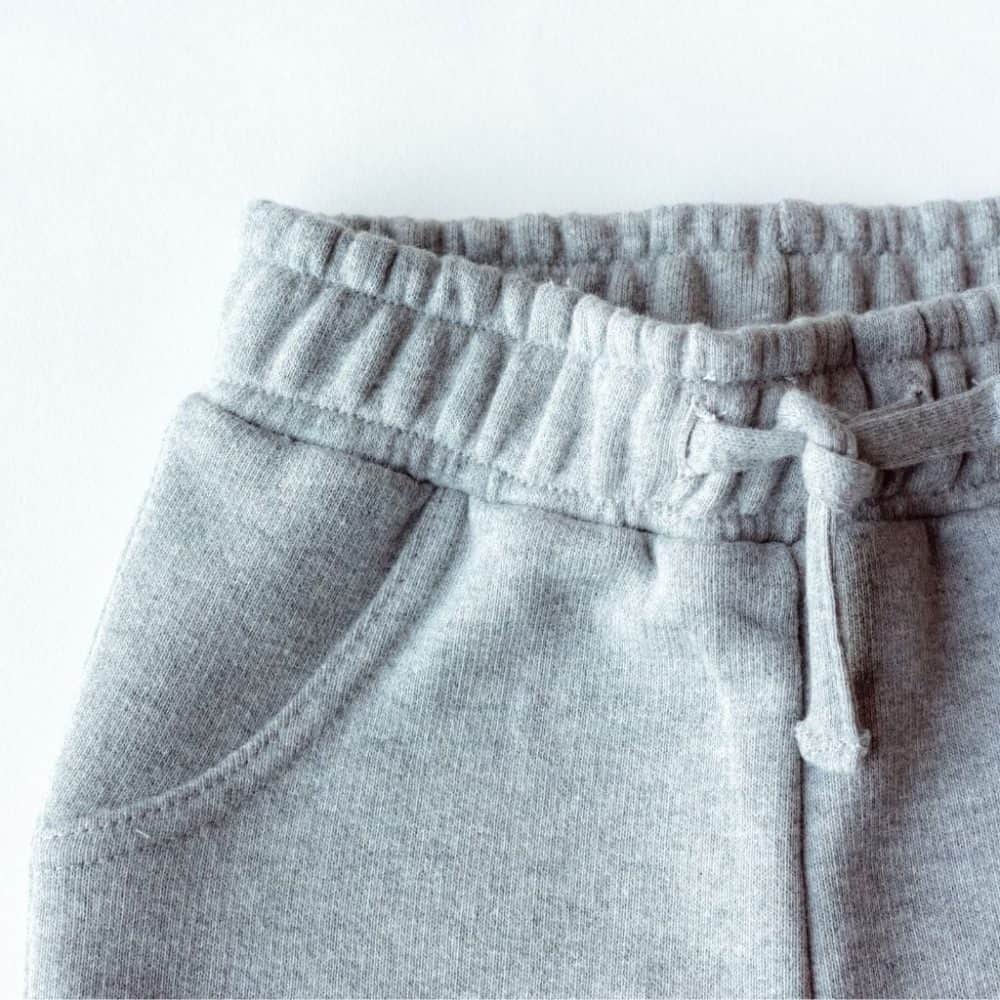 Kit Clothing Organic Cotton Joggers Grey Marl Waistband Detail