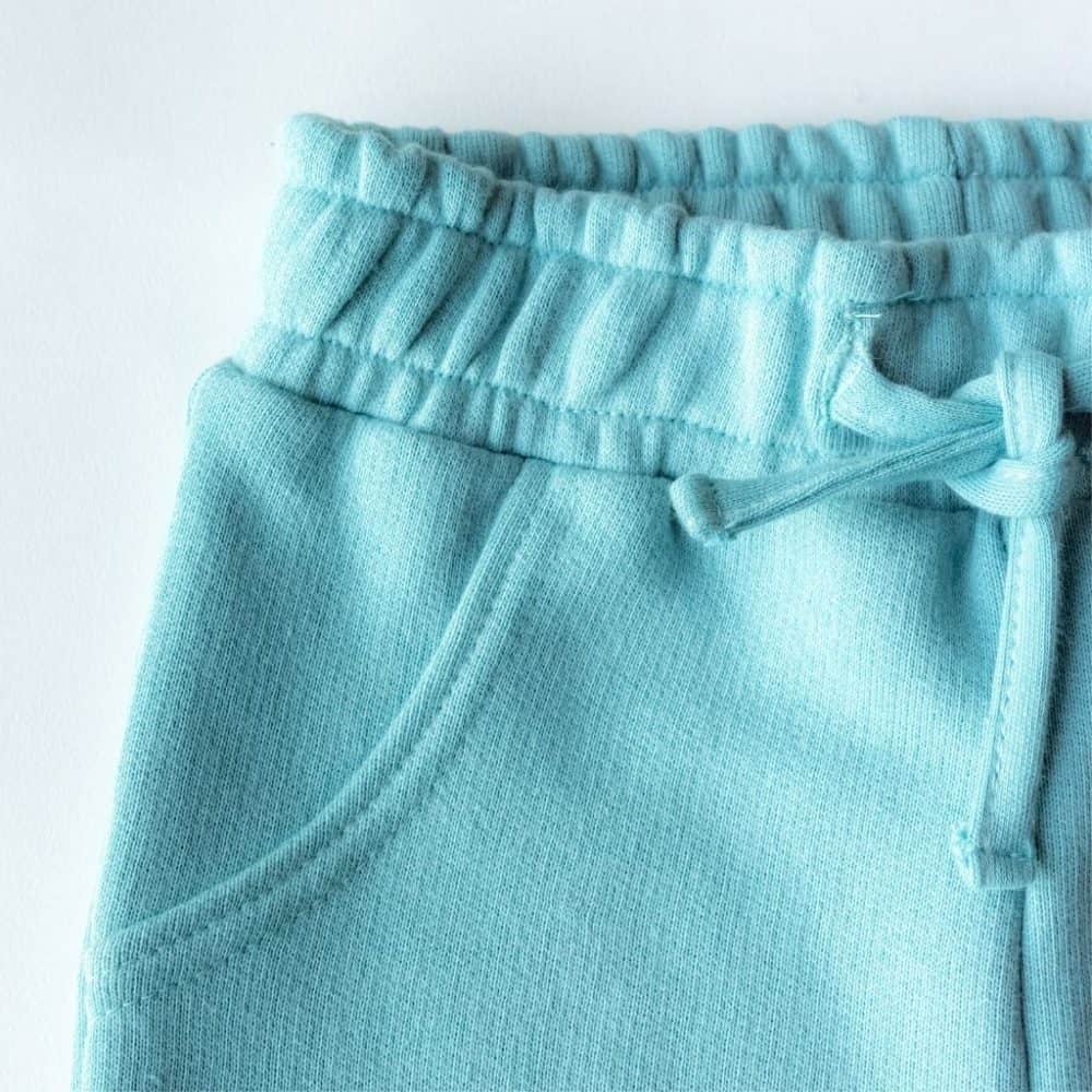 Kit Clothing Organic Cotton Joggers Seafoam Waitband Detail