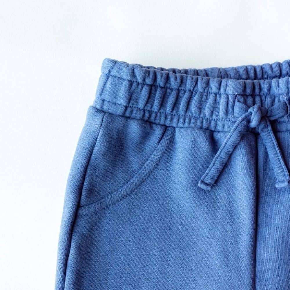 Kit Clothing Organic Cotton Joggers Blue Waistband Detail