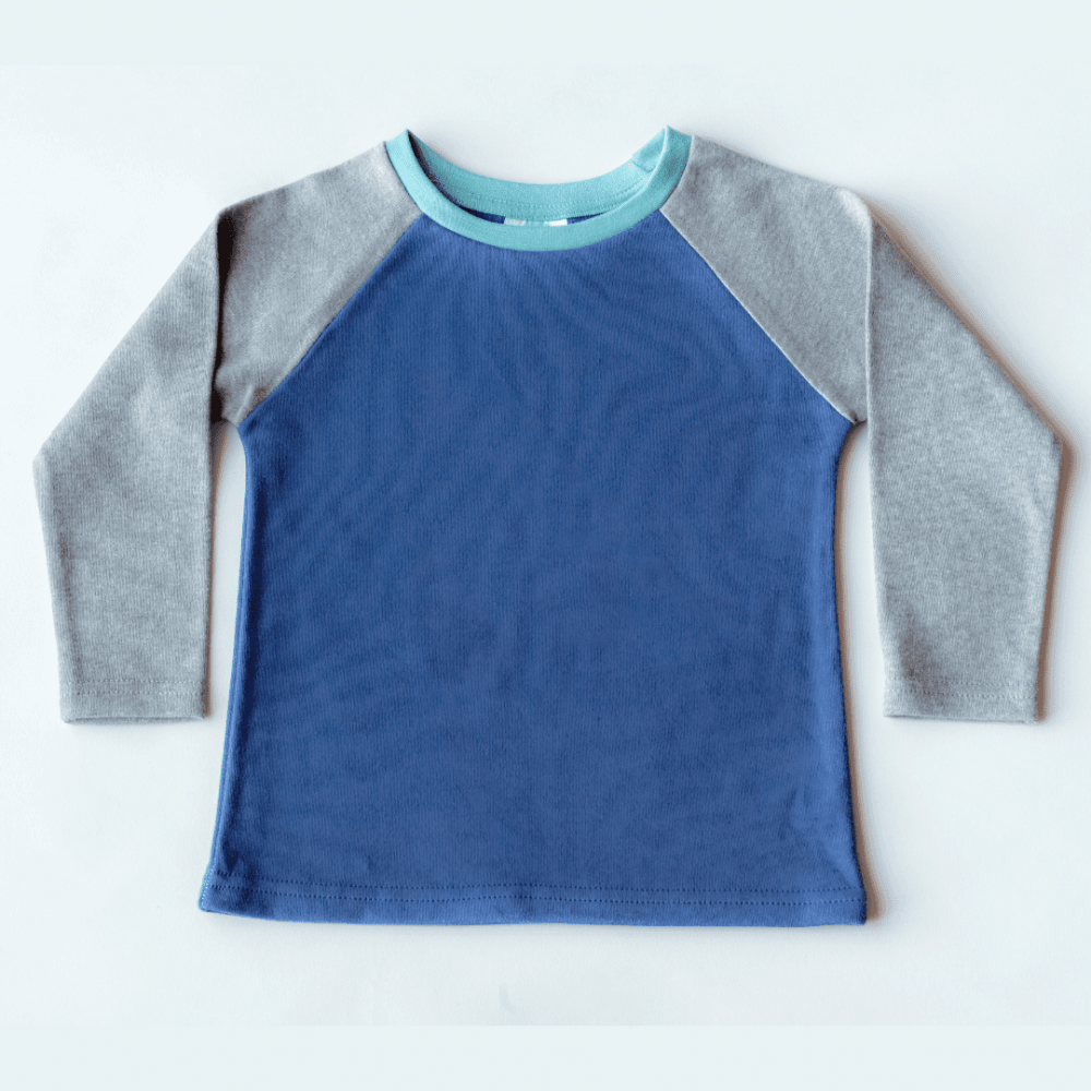 Kit Clothing Organic Cotton Long Sleeve T-Shirt Blue / Grey