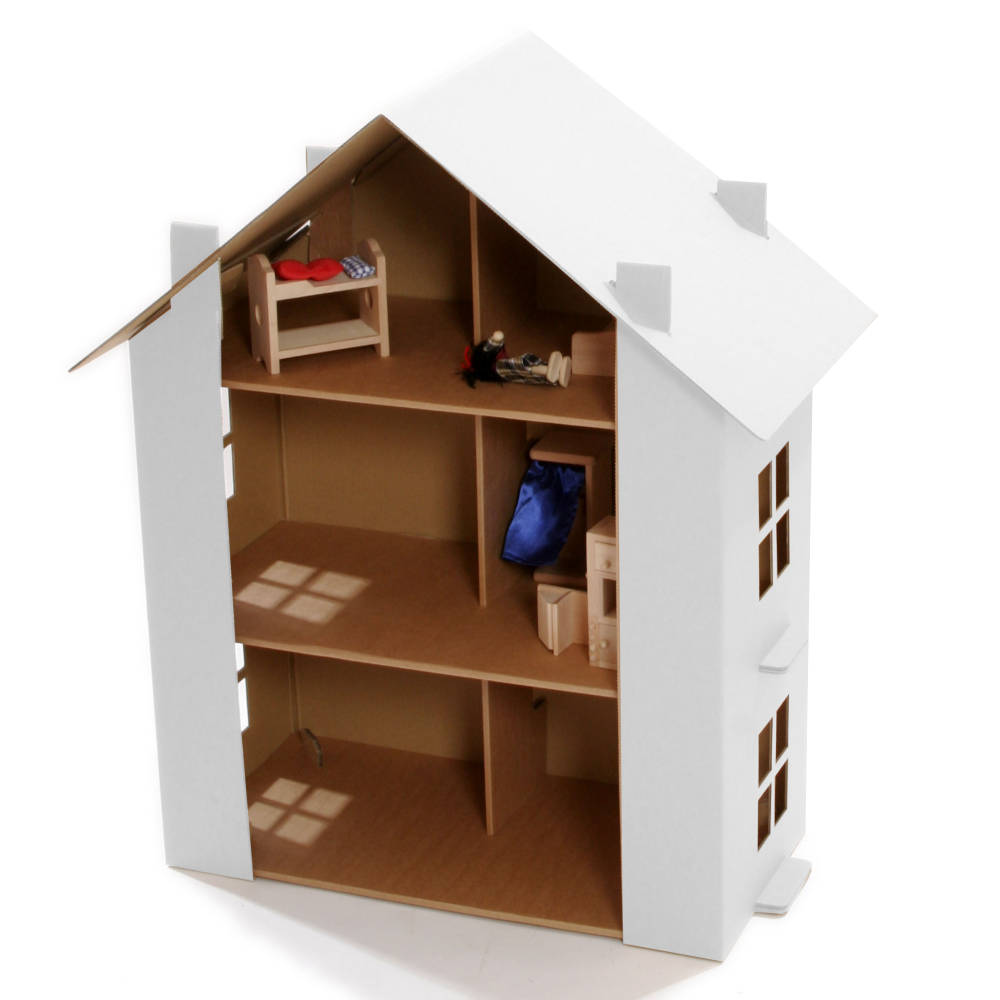 White Cardboard Dolls House Eco Friendly Products