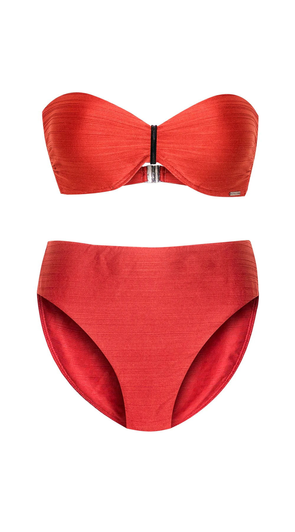 Moontide Swimwear Uk, Moontide Bandeau Bikini, Red Bandeau Bikini Uk, Trstured Swimwear Uk, Textured Bikini Uk, Moonitde Textured Swimwear