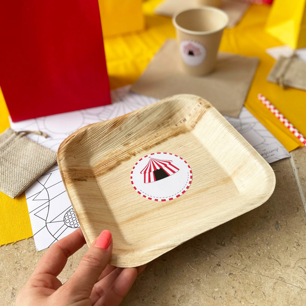 The Conscious Party Box: Circus Party Box - Palm Leaf Plates