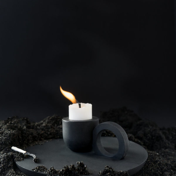 SHY's O candleholder, soot