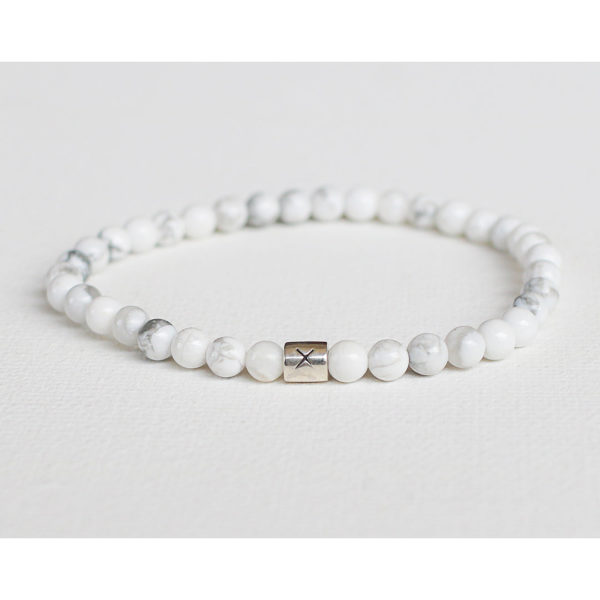 IOYOI Women Designer White Howlite Bead Bracelet