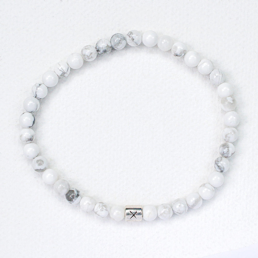 Ioyoi Women Designer White Howlite Bead Bracelet