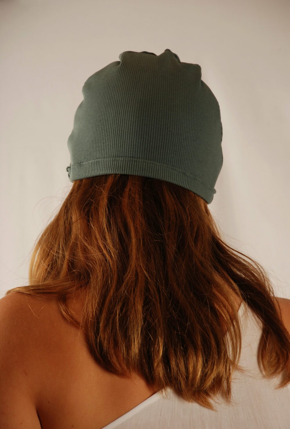 Blue Hat Back Model | Beatrice Bayliss