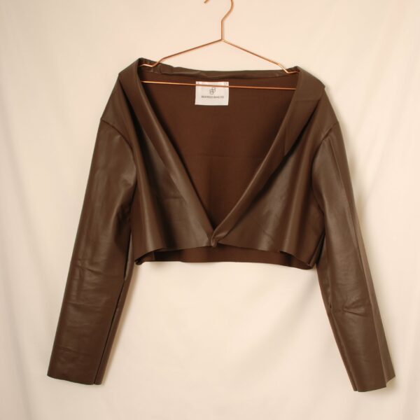 Vegan Leather Jacket Flat Front | Beatrice Bayliss
